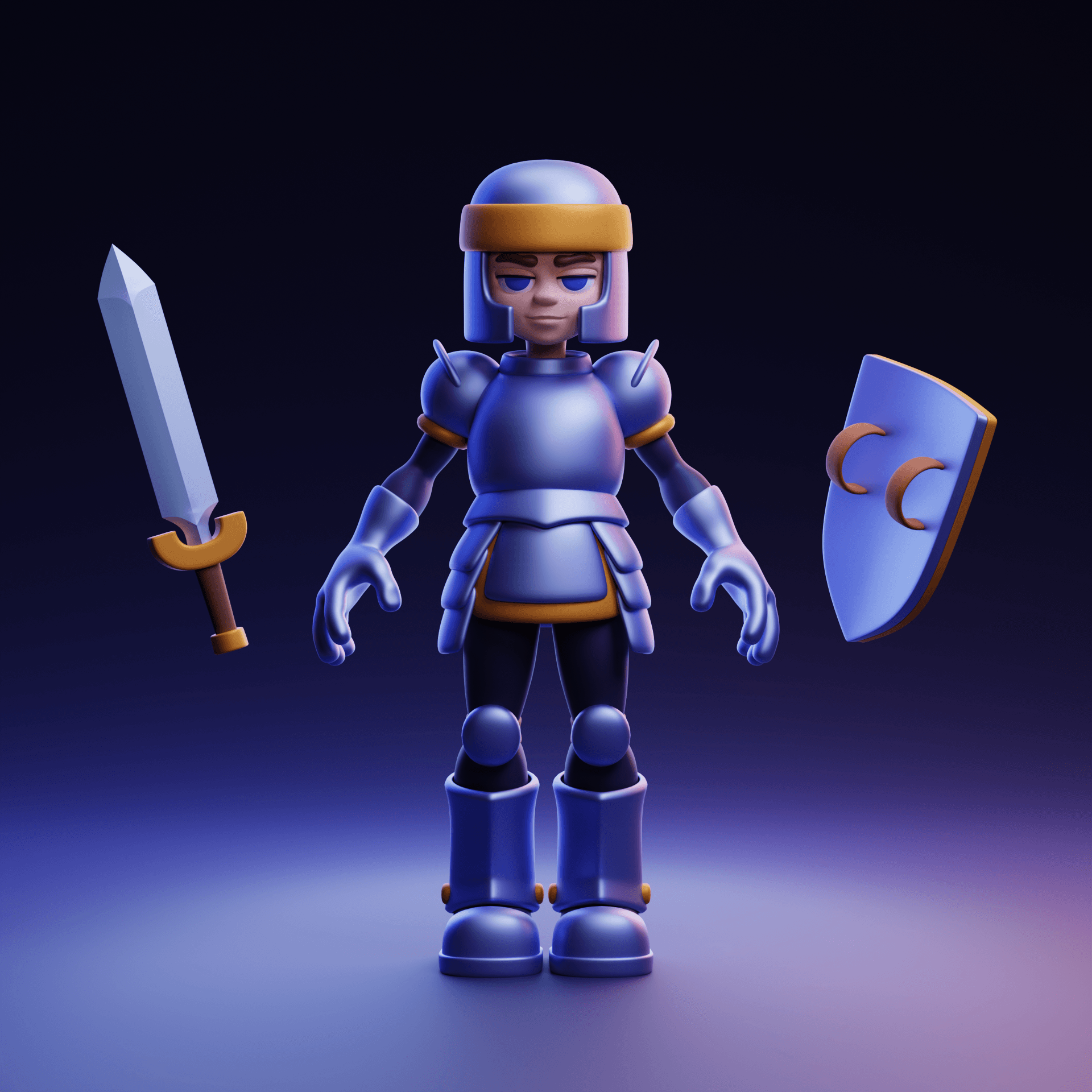 An image of a 3D modelled knight by KeelanJon.