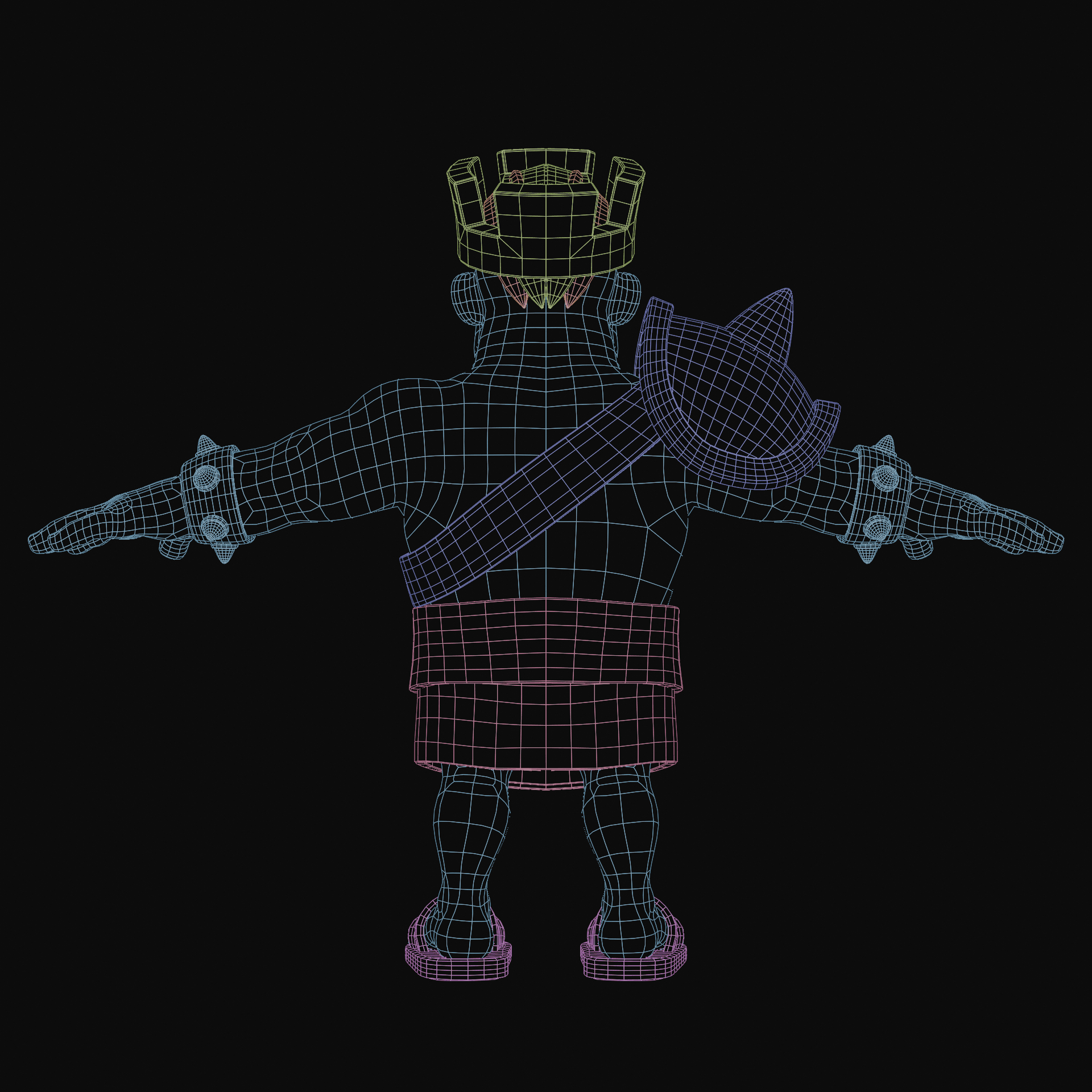 A view of the 3D model topology 2