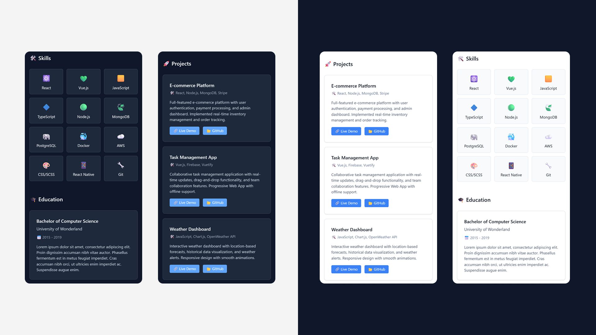 An image of the resume website made by KeelanJon